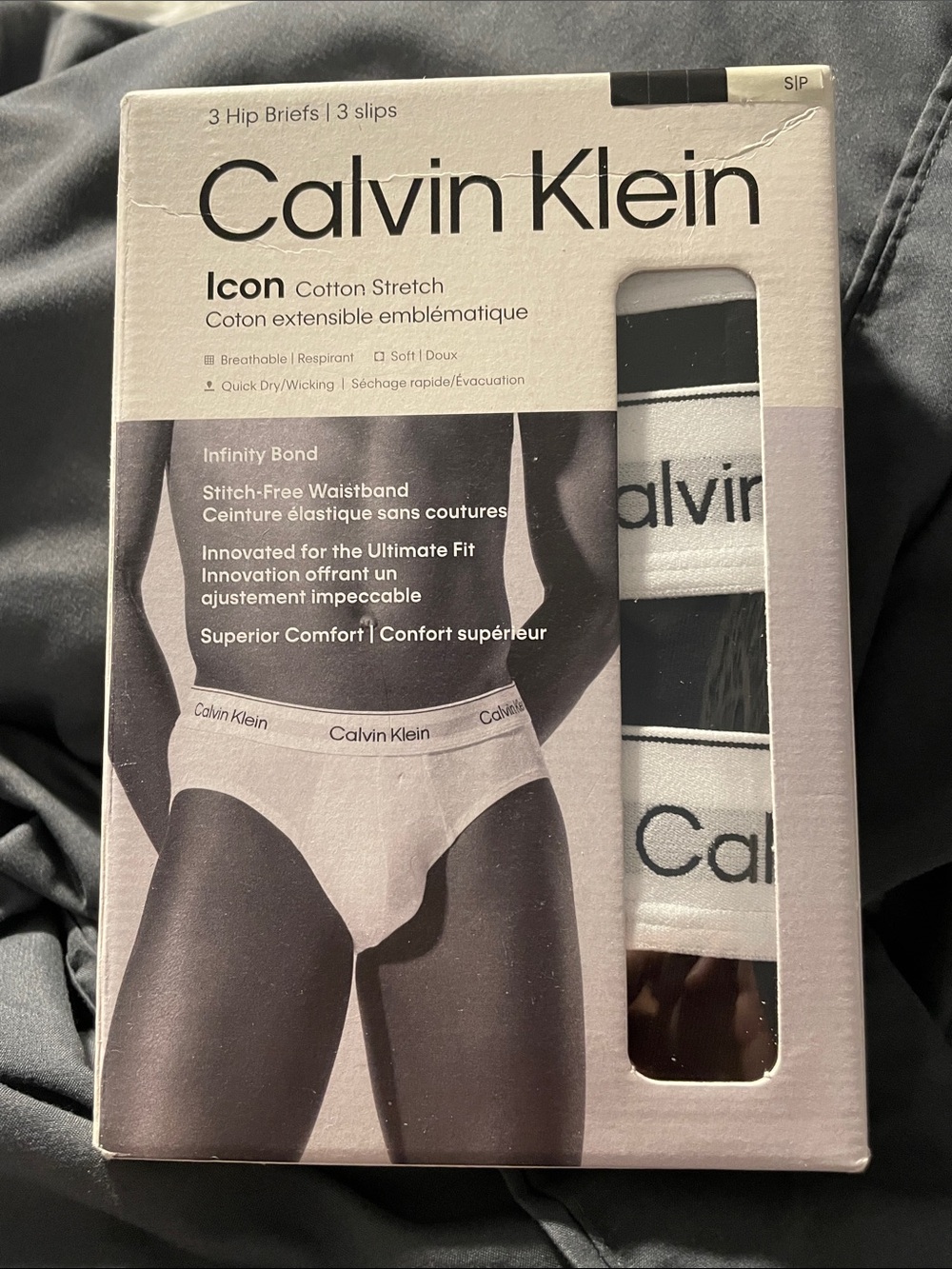 Calvin Klein White & Black Logo Hip Briefs - 3 Pack